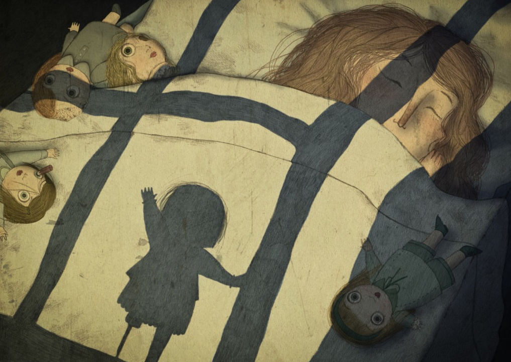 Marta Sorte - Niña durmiendo con muñecas