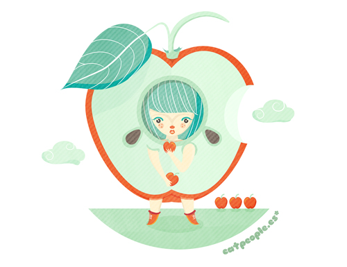 Cat People Tarta de Manzana Ilustración